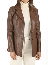 Women Genuine Leather Blazer Coat WB 56 SkinOutfit